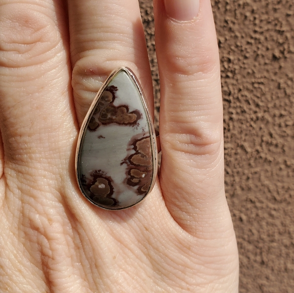 New Spot Jasper 925 Silver Ring. Size 8.25 - Picture 4 of 10